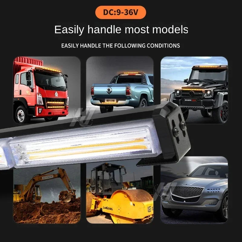 118cm 46.5" COB LED Light Bar with Flashing Lights for Car and Trucks Strobe Bar for Roadside Emergencies and Construction