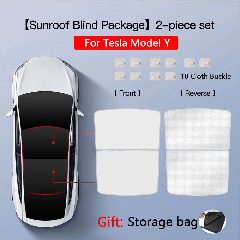 2pcs Sun Shades Roof for Tesla New Model 3 Y Juniper Launch Refresh Highland Sunshade UV Protect Skylight Film 2025 Accessories