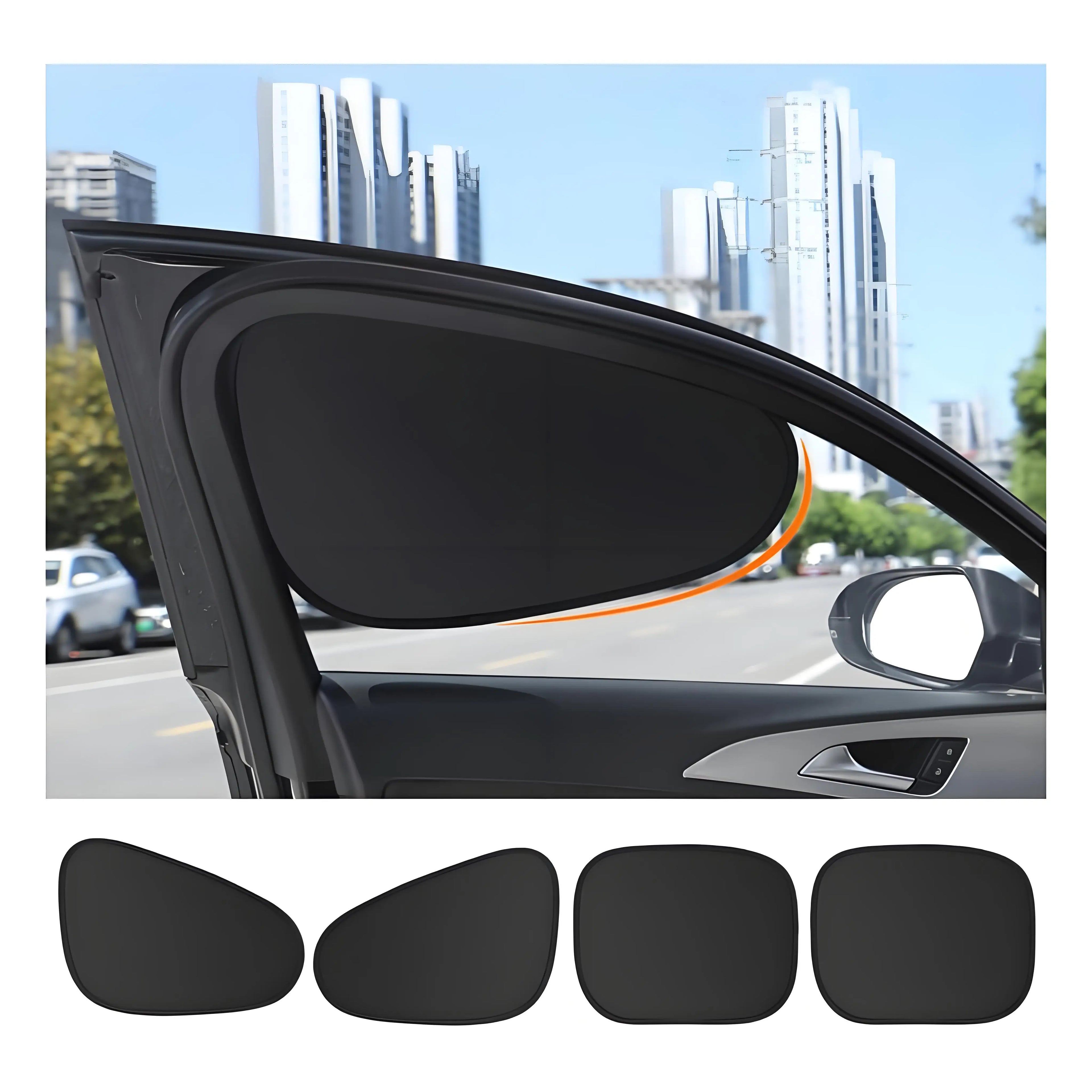 New Electrostatic Sun Visor for Car Side Window 4-Layer Sun Shade Curtains Anti-Glare UV-Blocker Auto Internal Blocker 99.9% UV