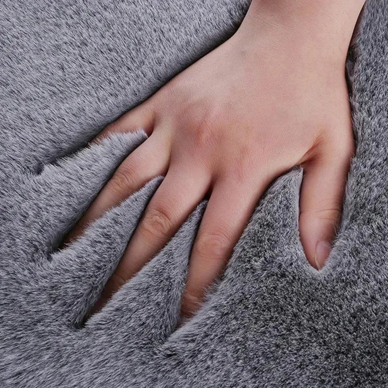 Plush Rabbit Fur Car Seat Cushion Winter Warmth Thick Wool Square Multicolor Cushion for Main Driver or Co-pilot Cover Universal