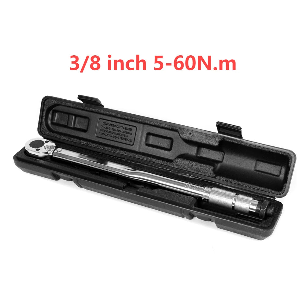 5-60N.m Precise Torque Wrench Reversible Ratchet Key 3/8 Inch Adjustable Square Drive Spanner Precise Preset Car Repair Tool