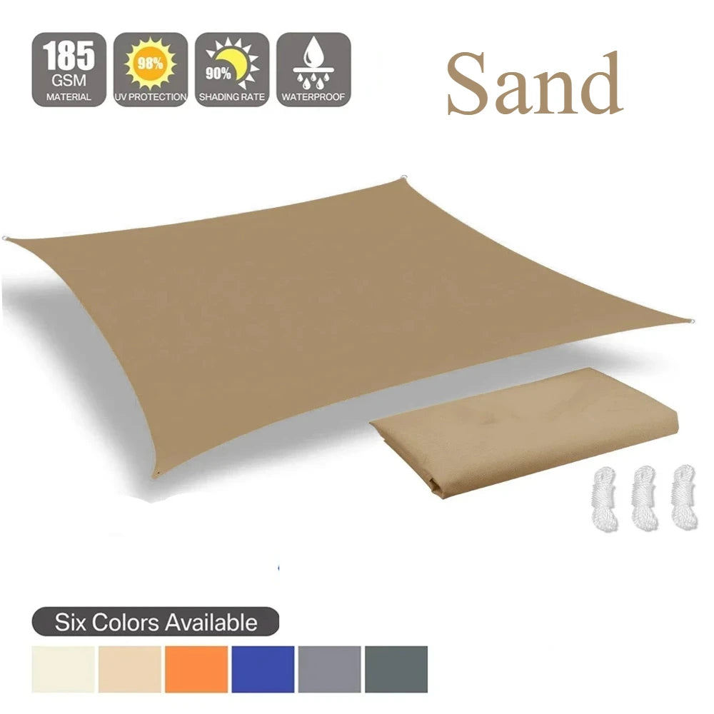 2x3/3x4/4x5/5x6M Sun Shade Sail Waterproof Outdoor Square Rectangle Garden Patio UV Block Party Canopy Pool Camp Awning Shelter