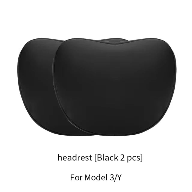 For Tesla Model 3 Y Car Neck Pillow Protective Lumbar Back Support Flocking High-Quality Headrest Lumbar Car Accessories