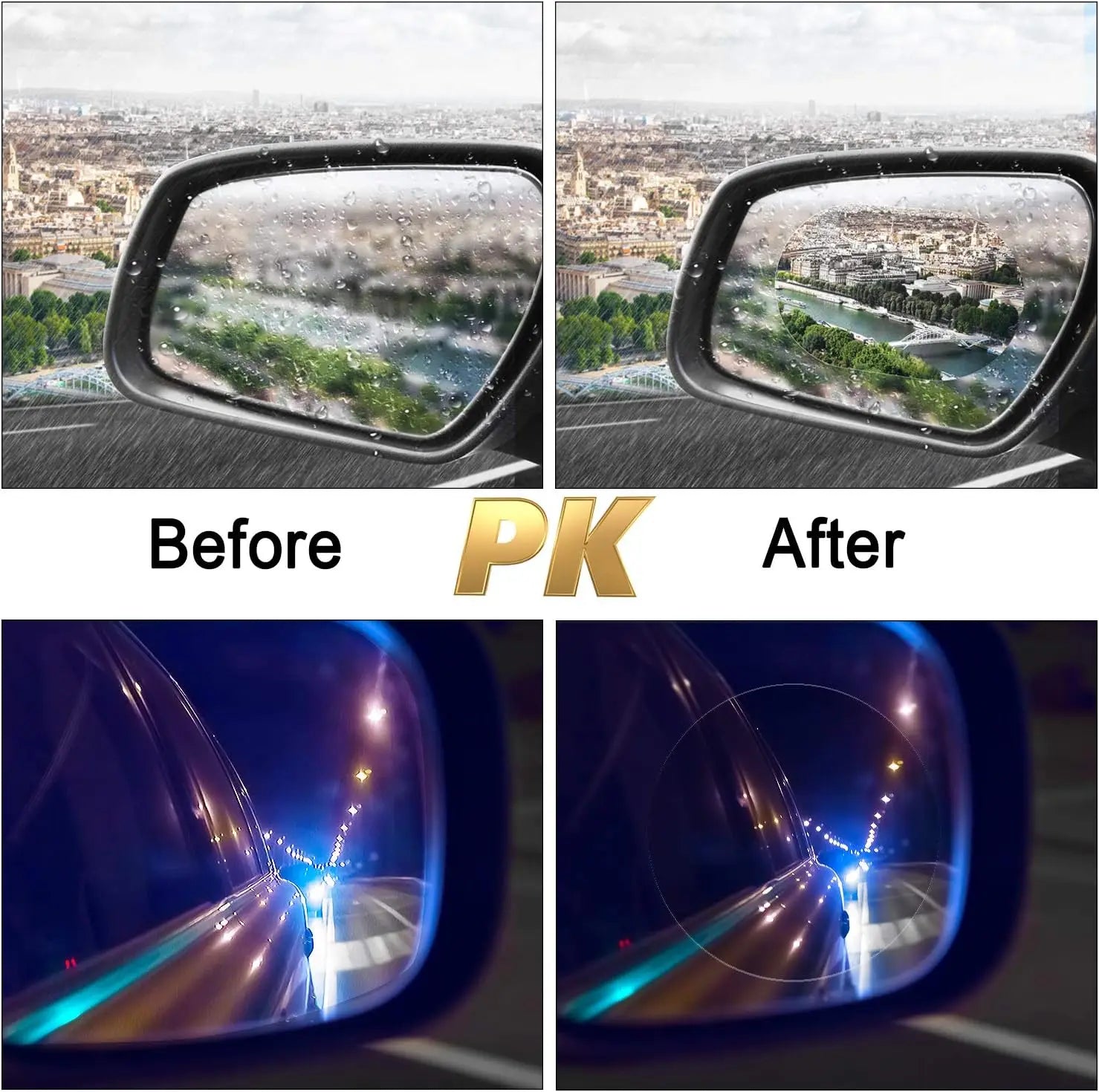 2PCS New Rainproof Film Sticker Car Rearview Mirror Protective Rain Proof Anti Fog Waterproof Sticker Window Transparent Sticker