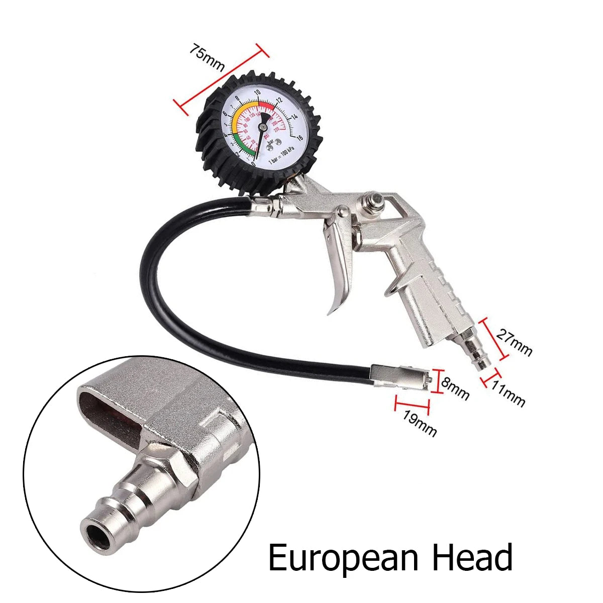 Multifunctional Tire Air Pressure Monitoring Gauge Tires Examination Tools Tool Meter Car Inflation Gun Inspection Tyre Parts