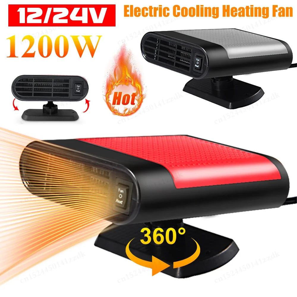 Portable Car Heater Fan 12V/24V Fast Heating Window Windshield Defogging Defrosting Electric Heating Fan Car Anti-Fog Heater