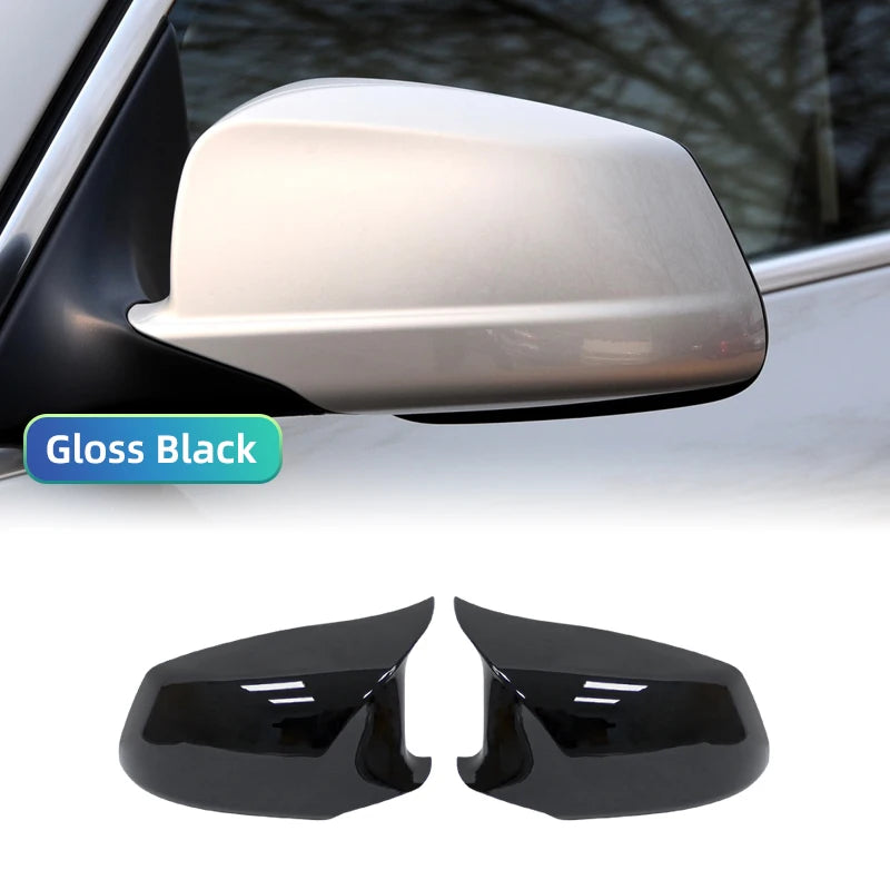 F10 F11 Car Rearview Mirror Cap Side Mirror Covers Carbon Fiber Style Black Fit For BMW 5 Series F18 Pre-LCI 2010-2013