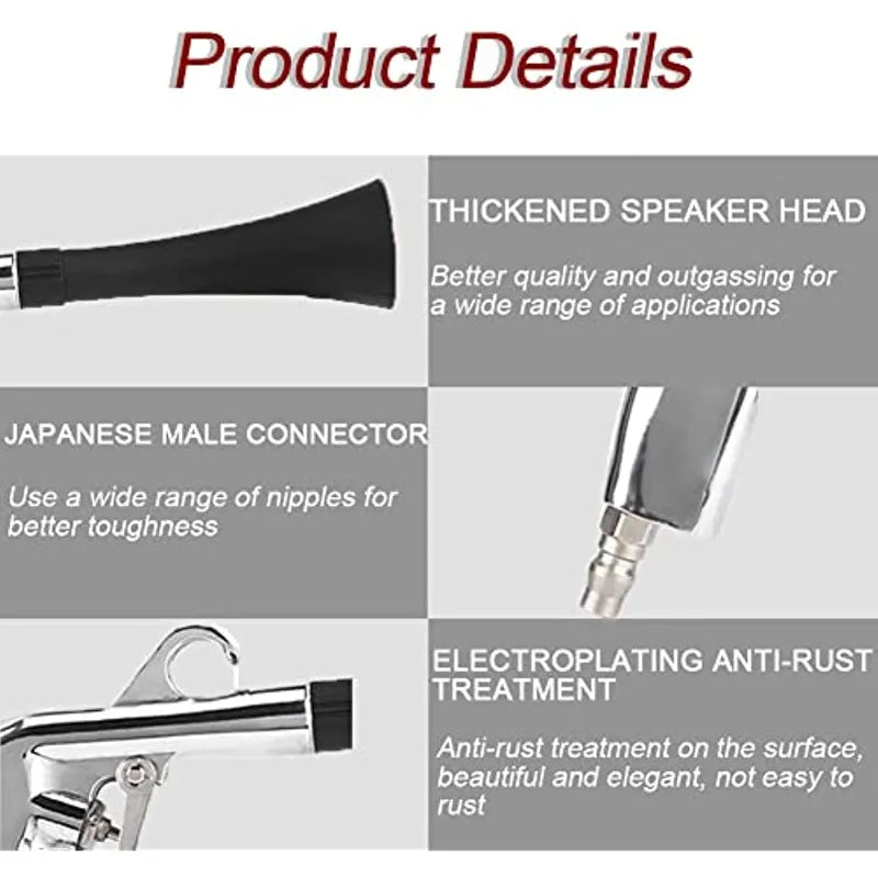 Tornado Air Blowing Car Wash Gun Car Cleaning Gun 0.4Mpa-10Mpa High Pressure Gun Blowing Dust Interior Detail Cleaning Tool