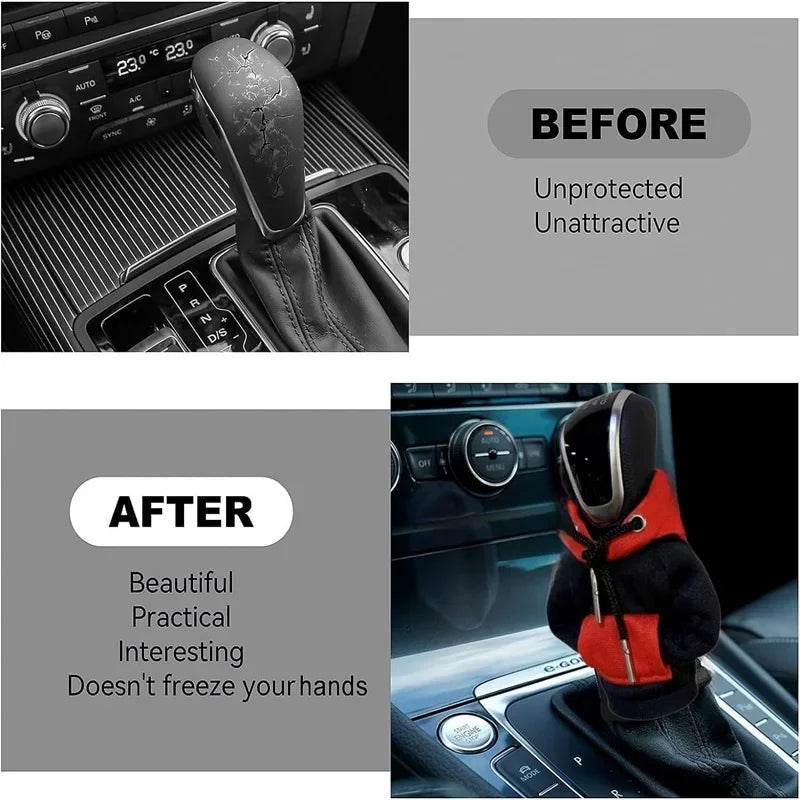 Hoodie Universal Car Shift Lever Interior Decor Gear Shift Hoodie Cover Shift Cover Gear Handle Decoration Fits Manual Automatic