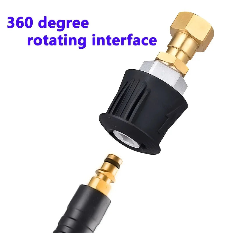 High Pressure Water Gun with 360° Swivel Brass Connector, Anti-Tangle Adapter, M22-14 to Karcher K Series, for Karcher K2-K7
