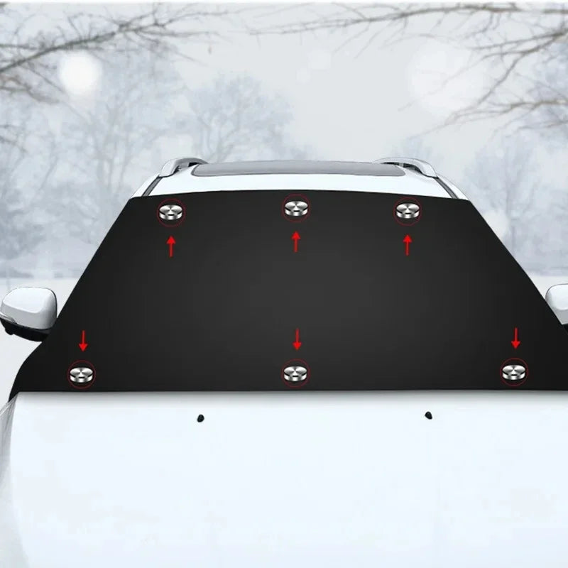 Car Magnetic Snow Shield Winter Front Windshield Cover Anti-frost Sun Protection Half Car Cover Insulated sunshade