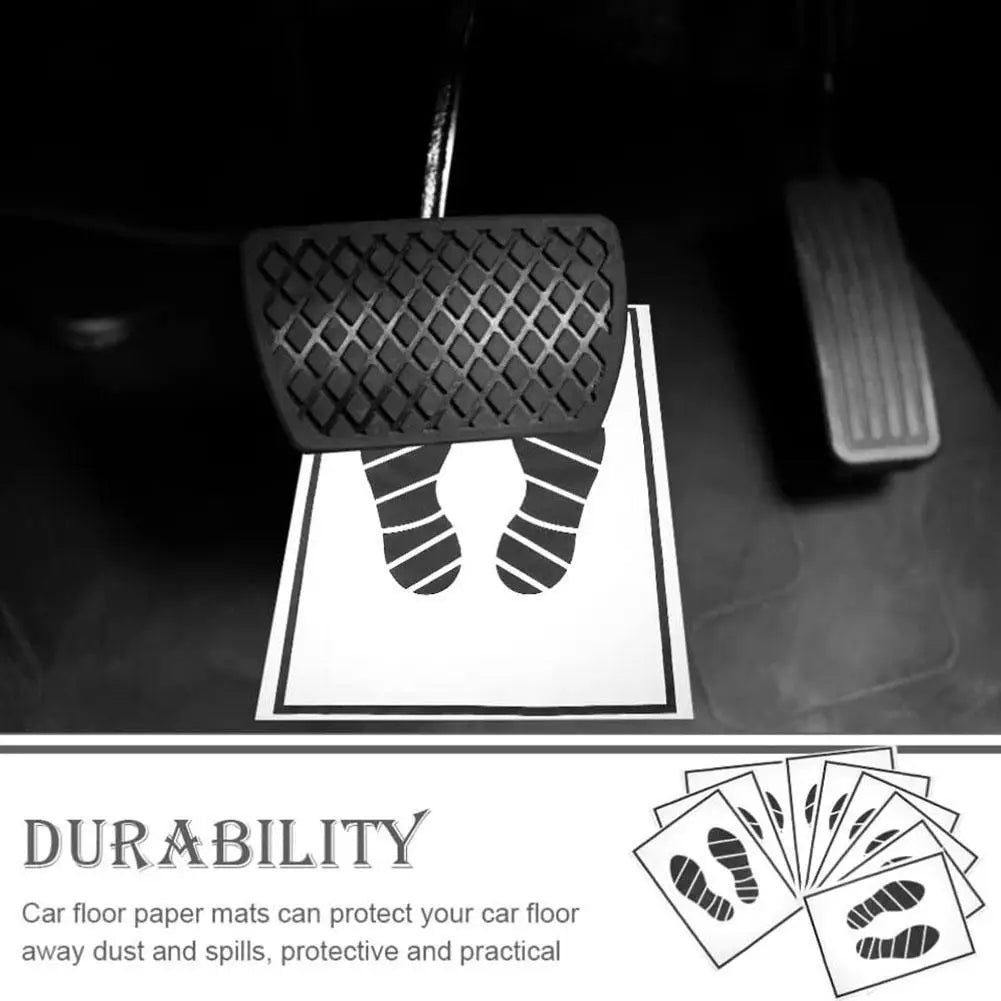 25/50/100Pcs Disposable Car Foot Mats Portable Paper Vehicle Foot Pads For Protection Disposable Car Mat Paper Anti-dirty Mat