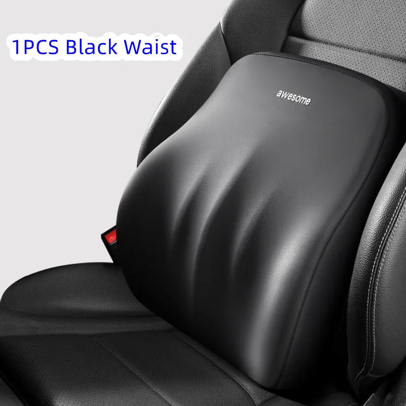 Car Lumbar Back Support Headrest Neck Pillow Memory Foam Lumbar Pillow Universal Soft Neck Pillows Cushion Car Seat Cushion