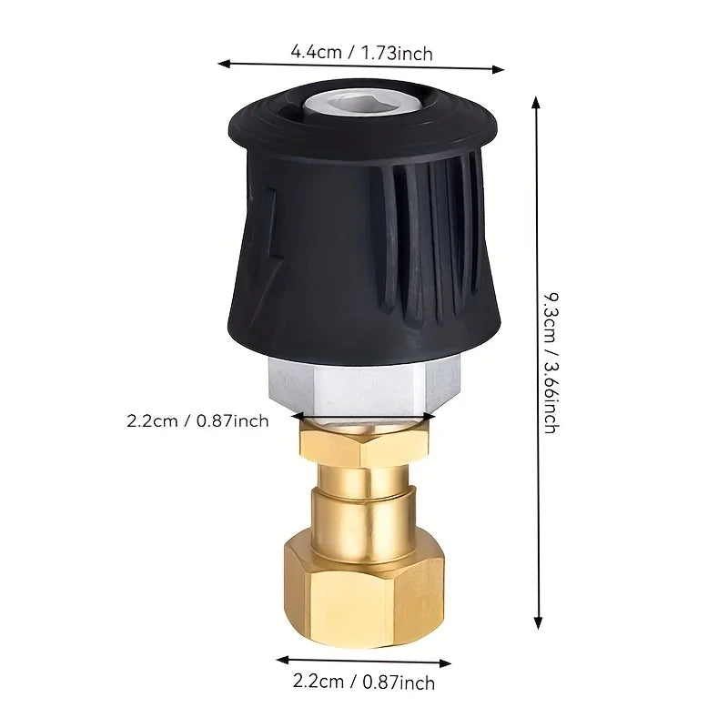 High Pressure Water Gun with 360° Swivel Brass Connector, Anti-Tangle Adapter, M22-14 to Karcher K Series, for Karcher K2-K7