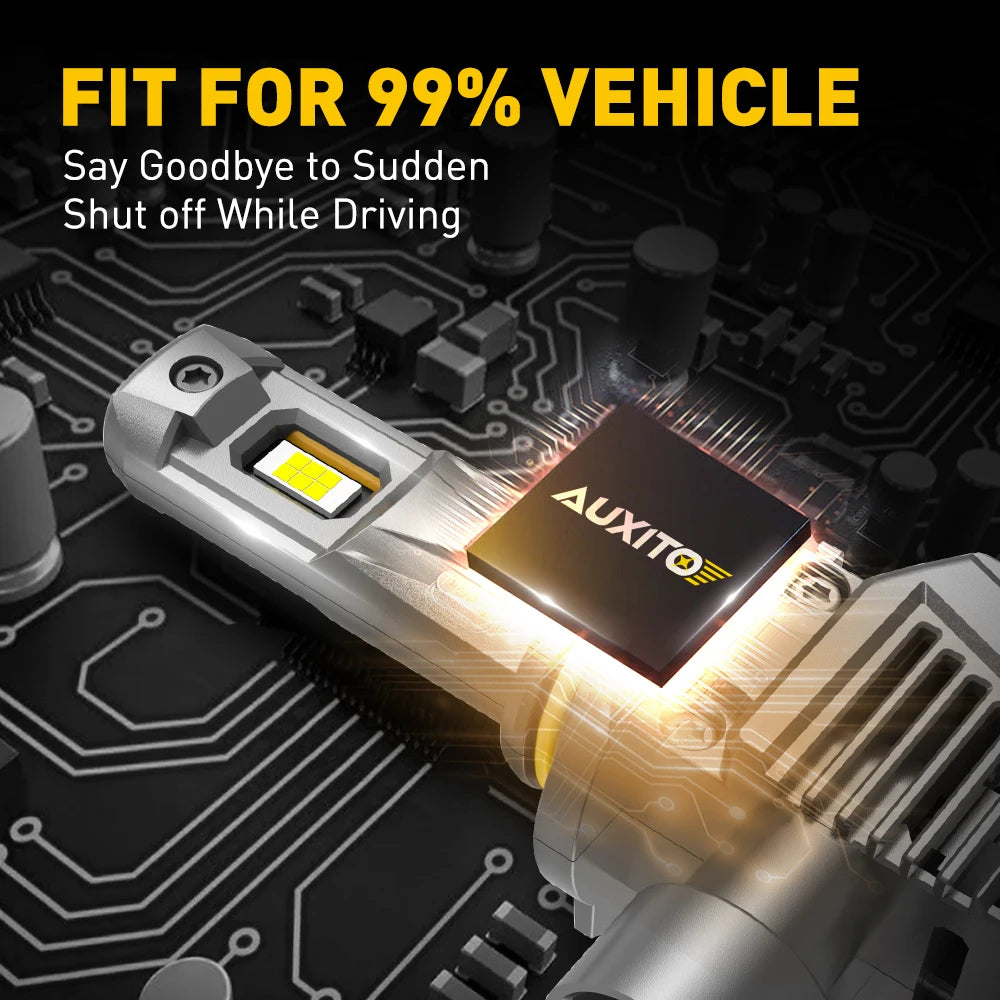 AUXITO 2Pcs 22000LM Turbo H8 H11 LED Headlight 120W Super Bright 6500K Canbus 9005 HB3 9012 HIR2 LED Headlamp Bulb 12V 7035 CSP