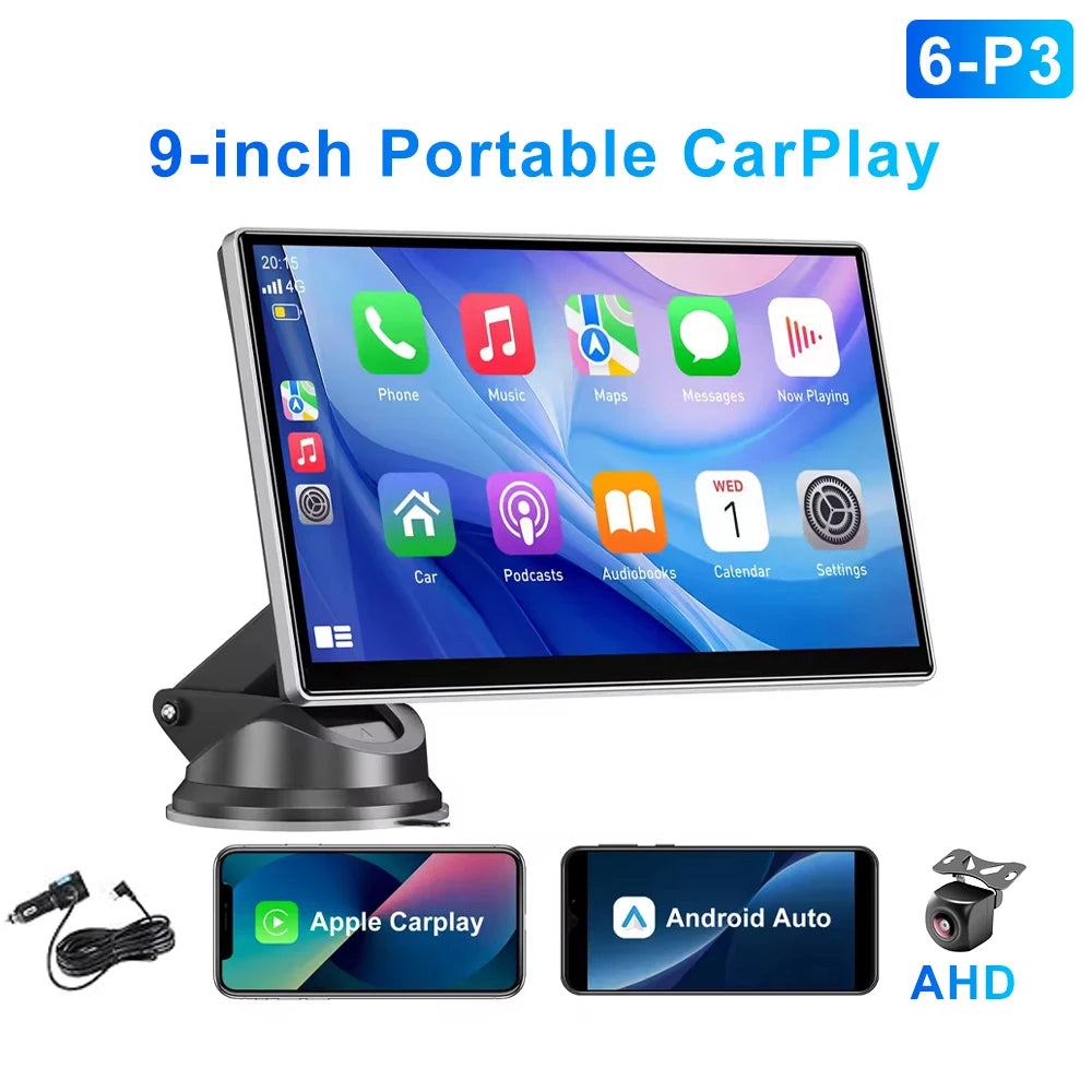 7" / 9" Inch Portable Wireless Carplay Android Auto Screen HD Car Radio Multimedia MP5 Video Player Rear Reversing Camera DVR