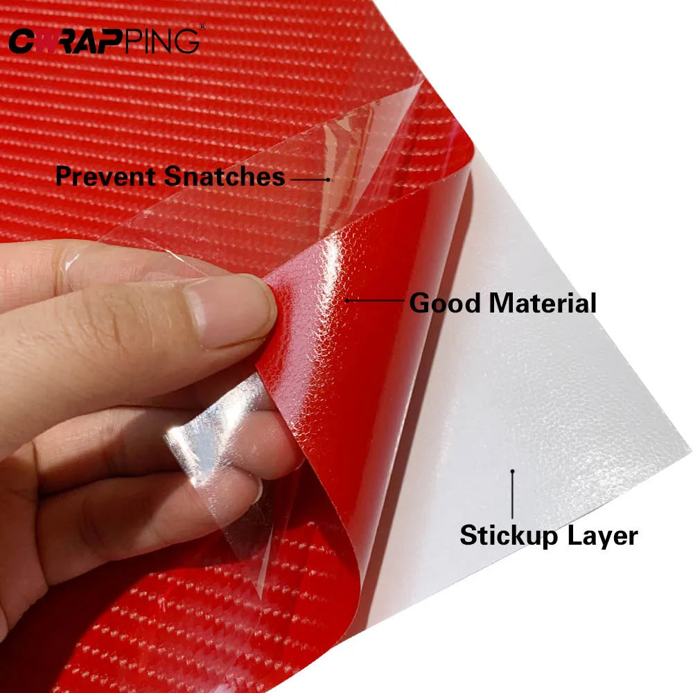 7D Carbon Fiber Car Tuning Film Vinyl Wrap Black Red Auto Stickers Waterproof Adhesive Motorcycle Stickers for Car Accessories