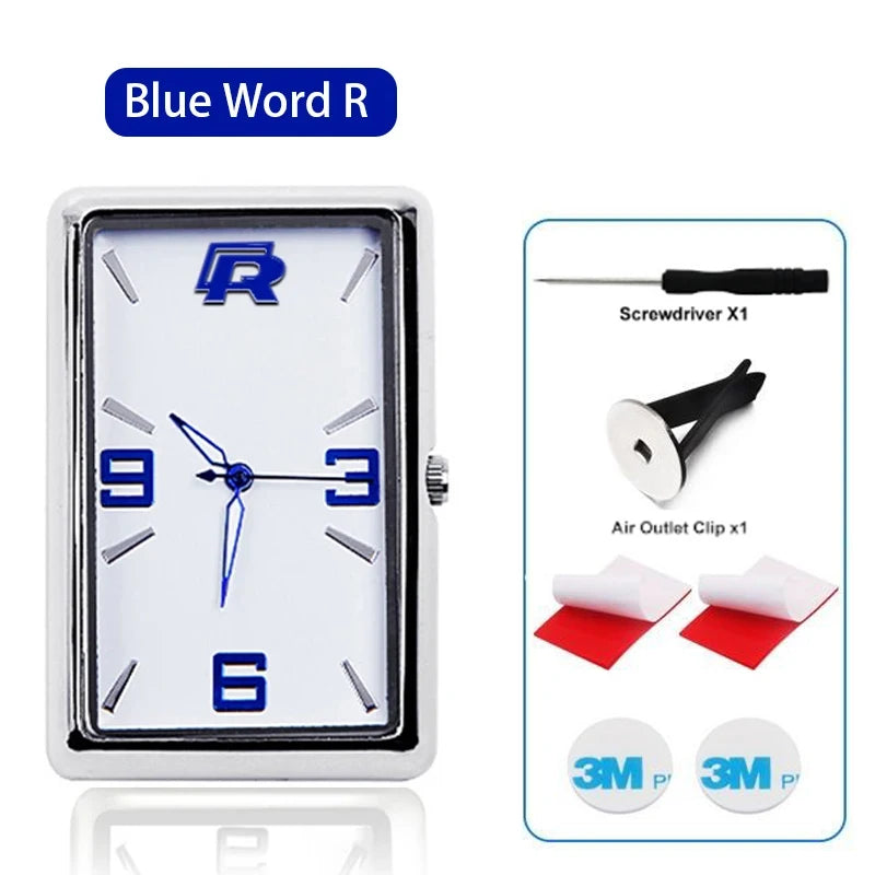 Auto Fashion Car Air Conditioning Vent Electronic Quartz Clock Square Vertical Car Clock Car Luminous Electronic Clock