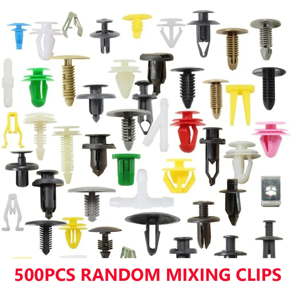 500pcs Car Clips Fastener Screws Kit Bumper Plastics Fender Push Pin Rivet Door Trim Panel Retainer Auto Accessory