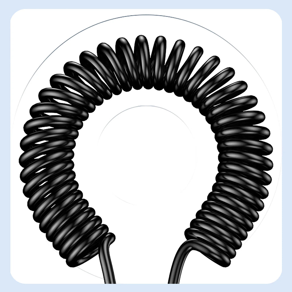 Elbow USB-C Retractable Spring Data Cable: Supports fast charging, compatible with iPhone 15/16 Pro Max,CarPlay &Carlife+