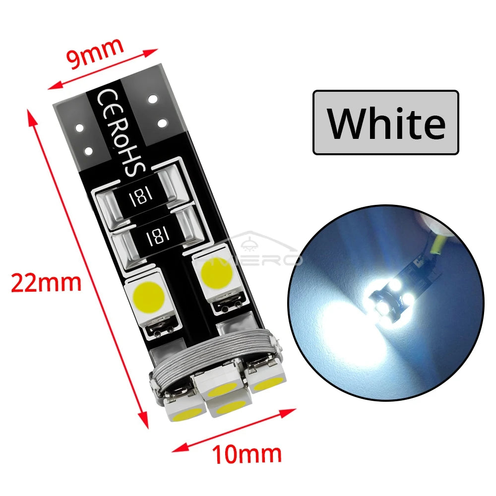 20/50/100X Car Led Canbus White T10 194 W5W Turn Signal No Error Free Interior Reading Light Tail Bulb Backup Parking Lamp