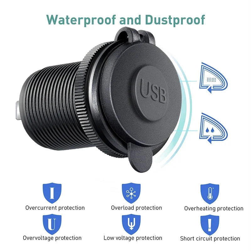 Type c usb steckdose 12v Universal PD type c usb port car fast charger socket qc3.0 power outlet adapter for Motorcycle Boat