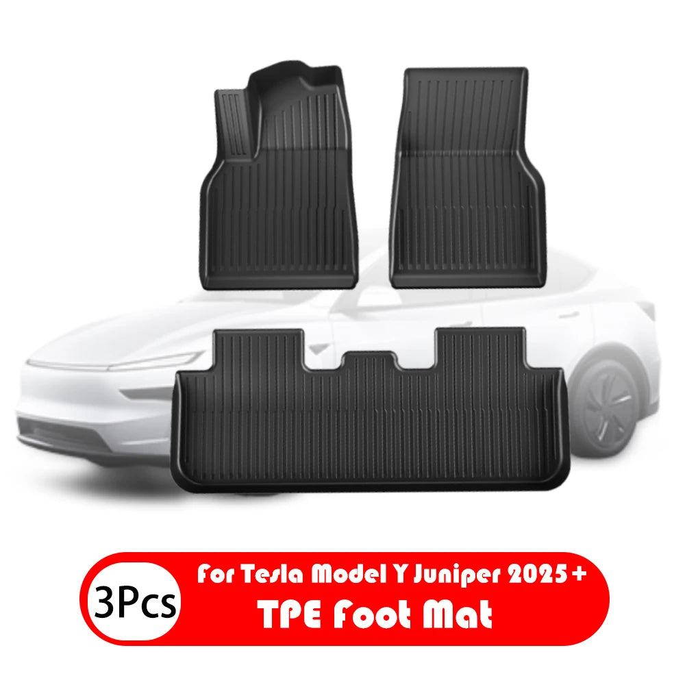 For Tesla New Model Y Juniper 2025+ TPE Floor Mats Waterproof Luggage Mat Wear-resistant Foot Pads ModelY Trunk Mats Accessories