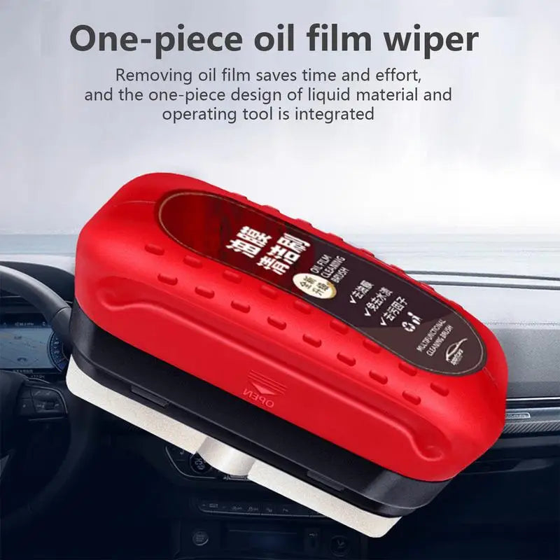 Car Glass Oil Film Remover Automotive Glass Sponge Cleaning Brush Oil Film Cleaner for Front Inner Windshield Glass Cleaner