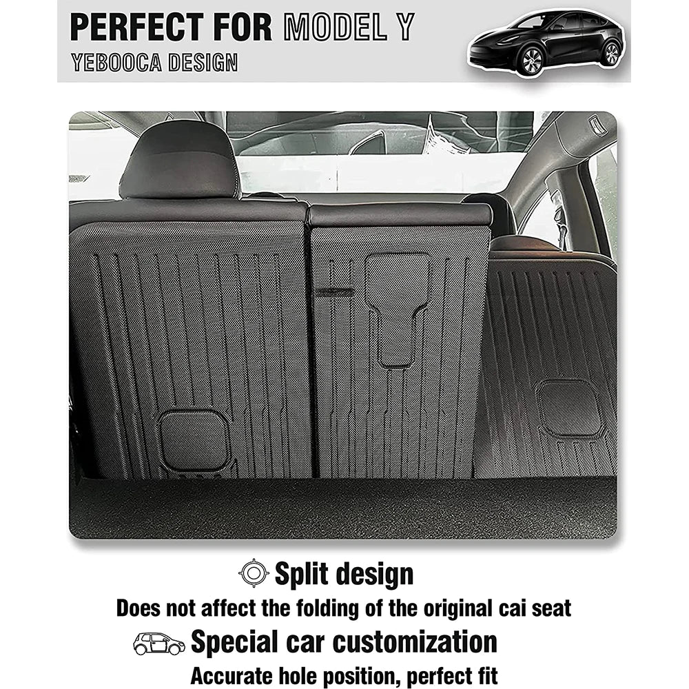 Rear Seat Back Cover Backrest Protector for Tesla 2020 ~ 2025 Model Y Juniper Trunk Anti-scratch Pad Anti-dirty Mat with Velcro