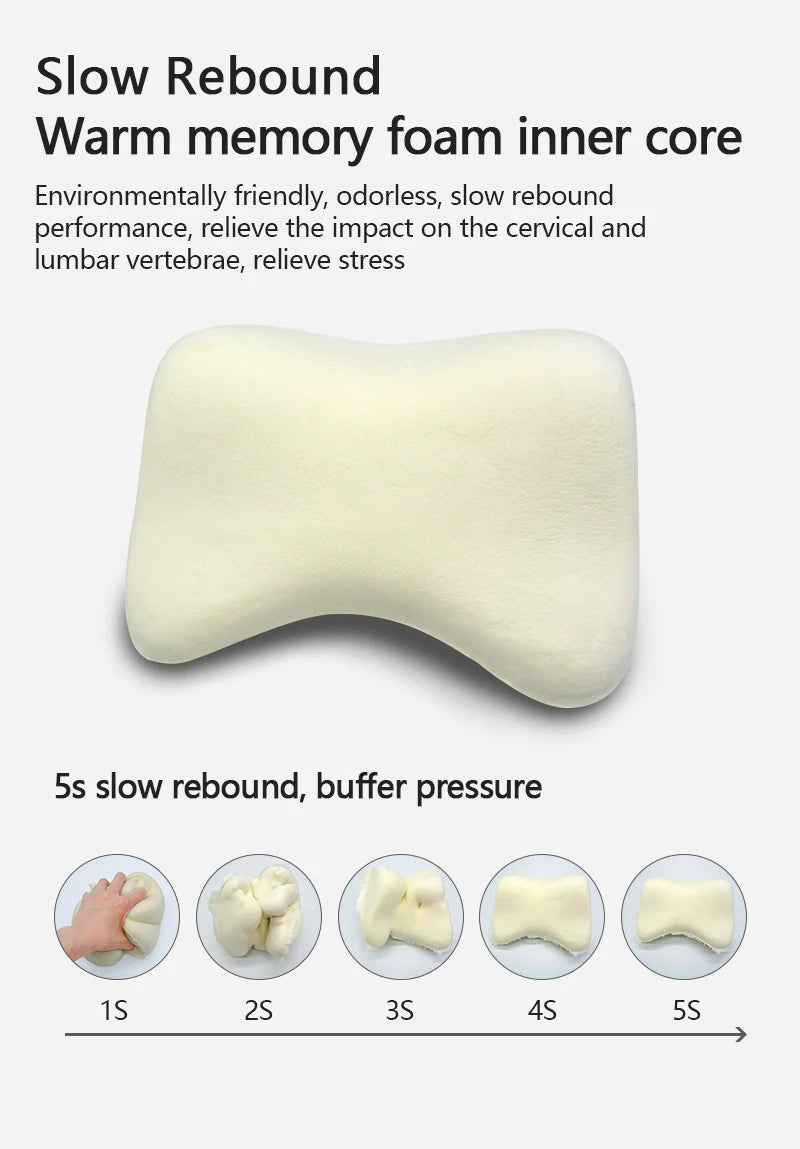 Car Neck Headrest Pillow Support Cushion Car Breathable Memory Foam Slow Rebound Guard Car Lumbar Pillow Car Accessories