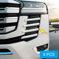 For Toyota Land Cruiser 300 LC300 Car Exterior Front Bumper Grill Grille Trims Moulding Glossy Chrome 2022 2023 2024