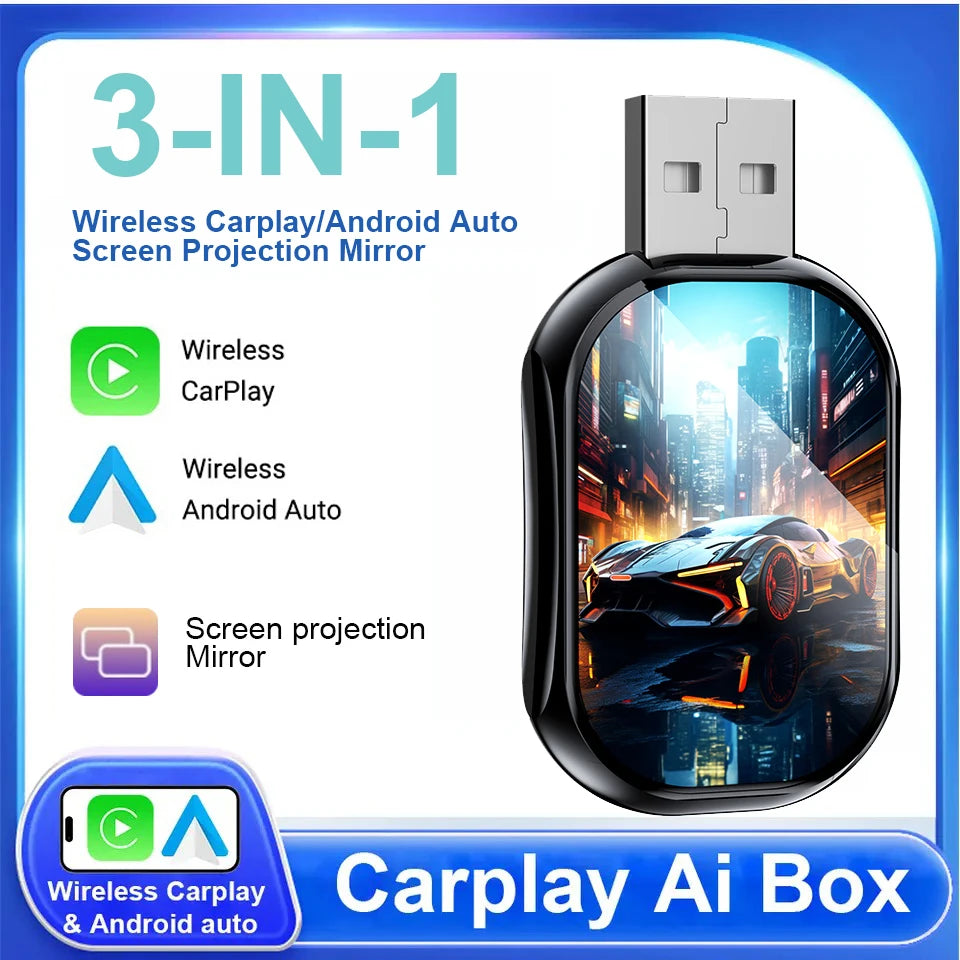 3 In 1 Wireless Carplay Mirror Link Carplay Android Auto USB Dongle Adapter Wired Carplay To Wireless For VW Toyota Nissan Honda