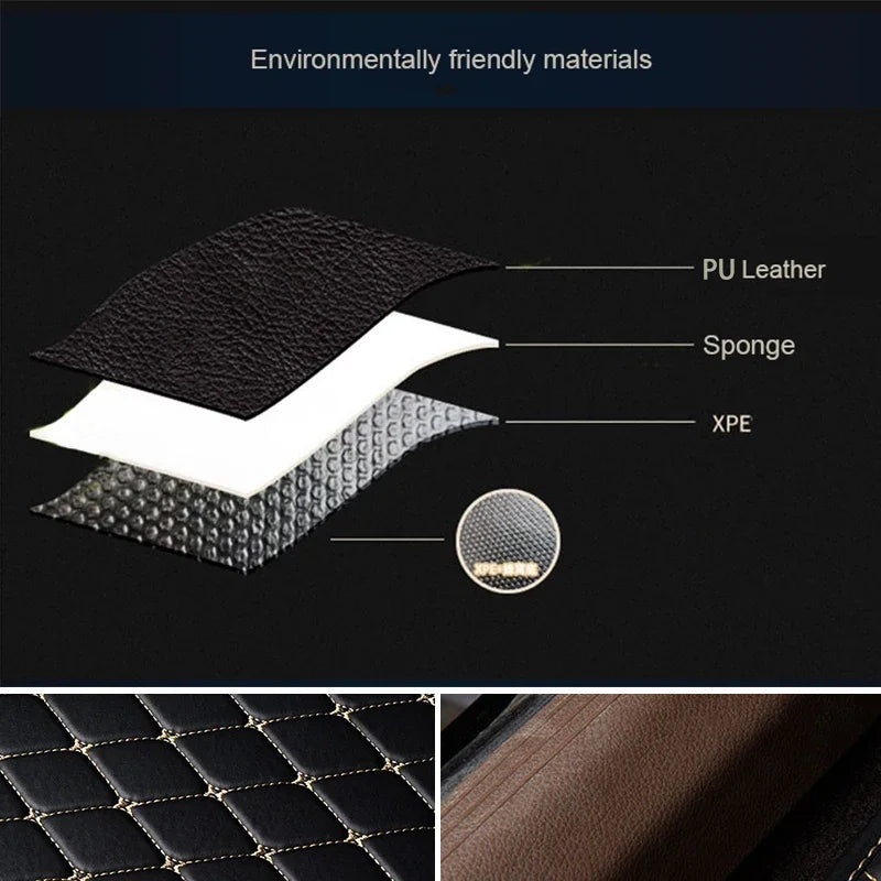 New 5Pcs Set PU Leather Car Floor Mats Waterproof Dust-Proof Auto Foot Pad Set Protector pads Fashion Car Interior Accessories
