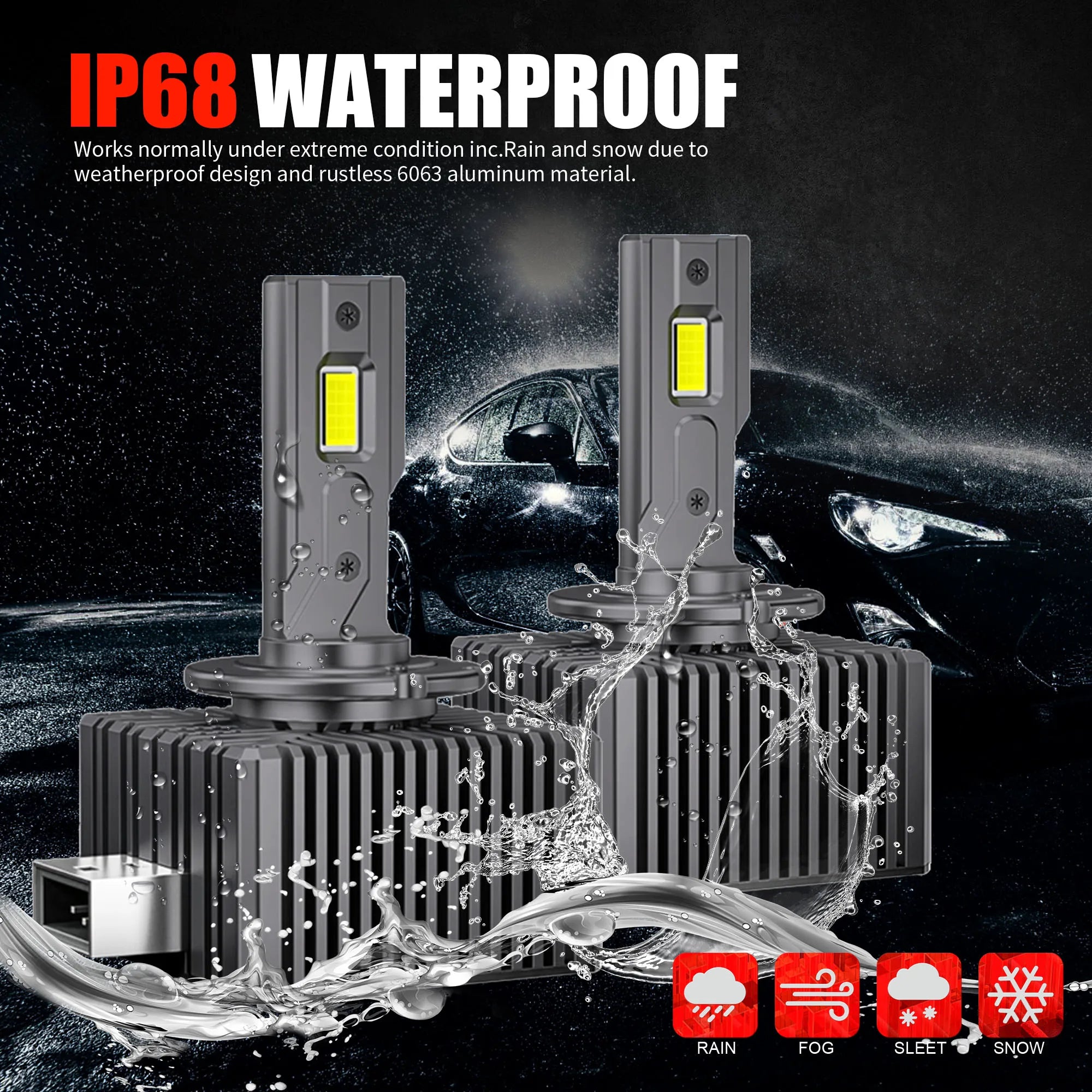 2PCS 30000LM D1S D3S Headlight 35W D2S D2R D4S D4R D5S D8S LED Canbus Lamps  Auto LED Lights Bulb For Car Lights 6000K Plug&Play