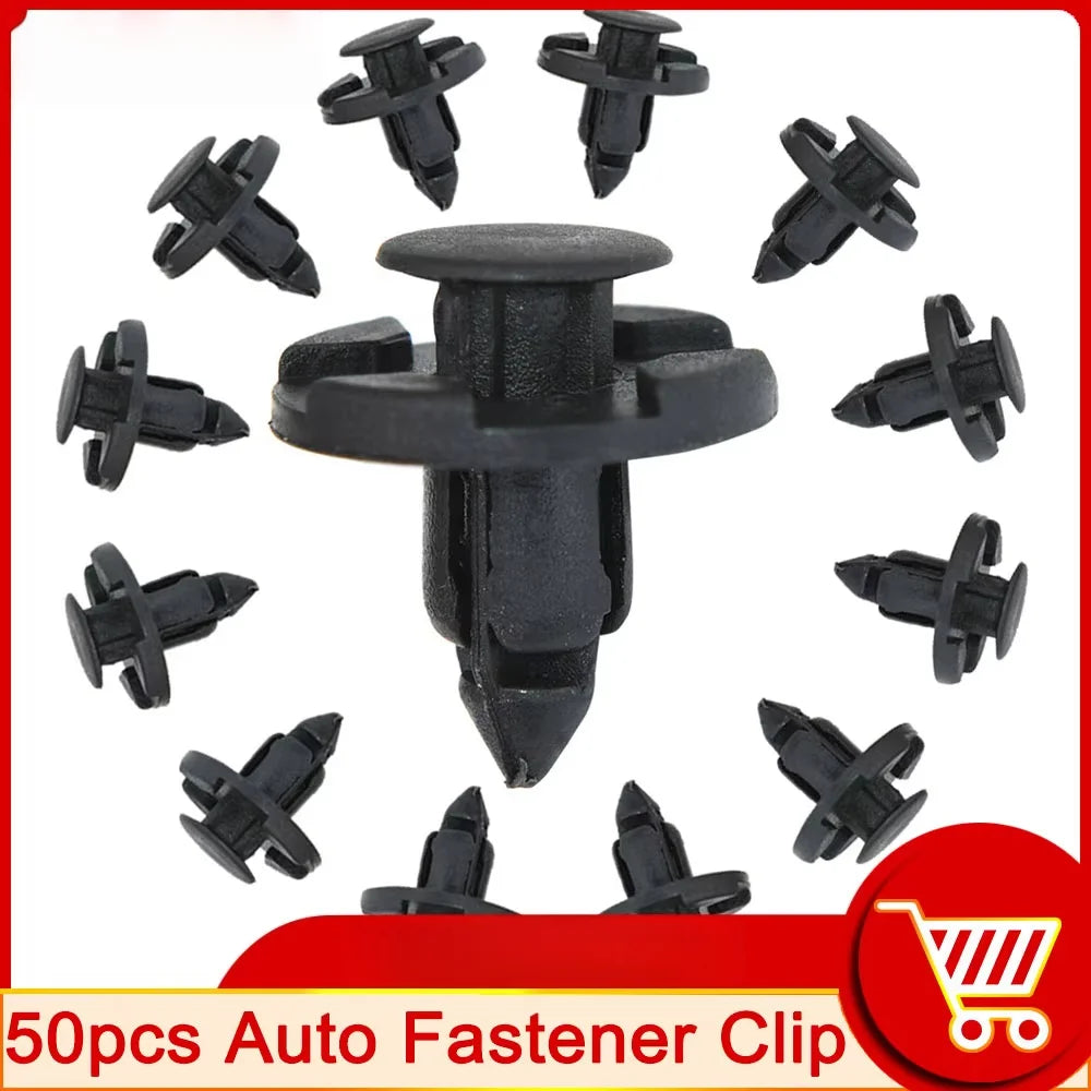 50Pcs/Set Auto Bumper Fender Push 8mm Rivet Retainer Plastic Car Fastener Clip for Universal Car Rivet Fasteners