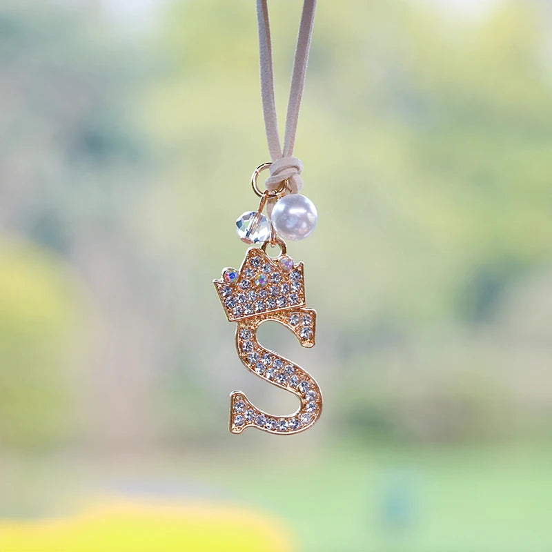 Alloy Letter S Automotive Interior Rearview Mirror Car Hanger Accessories