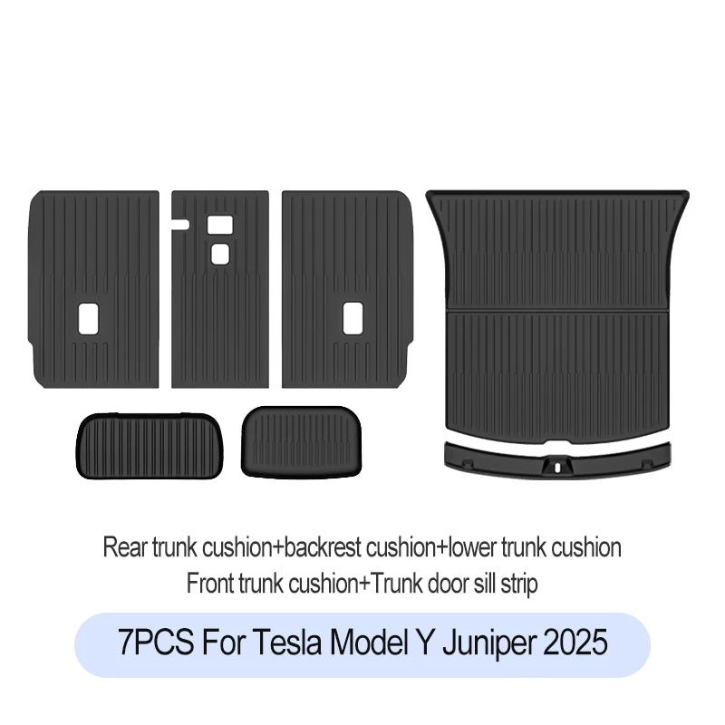 For Tesla New Model Y Juniper 2025+ TPE Floor Mats Waterproof Luggage Mat Wear-resistant Foot Pads ModelY Trunk Mats Accessories