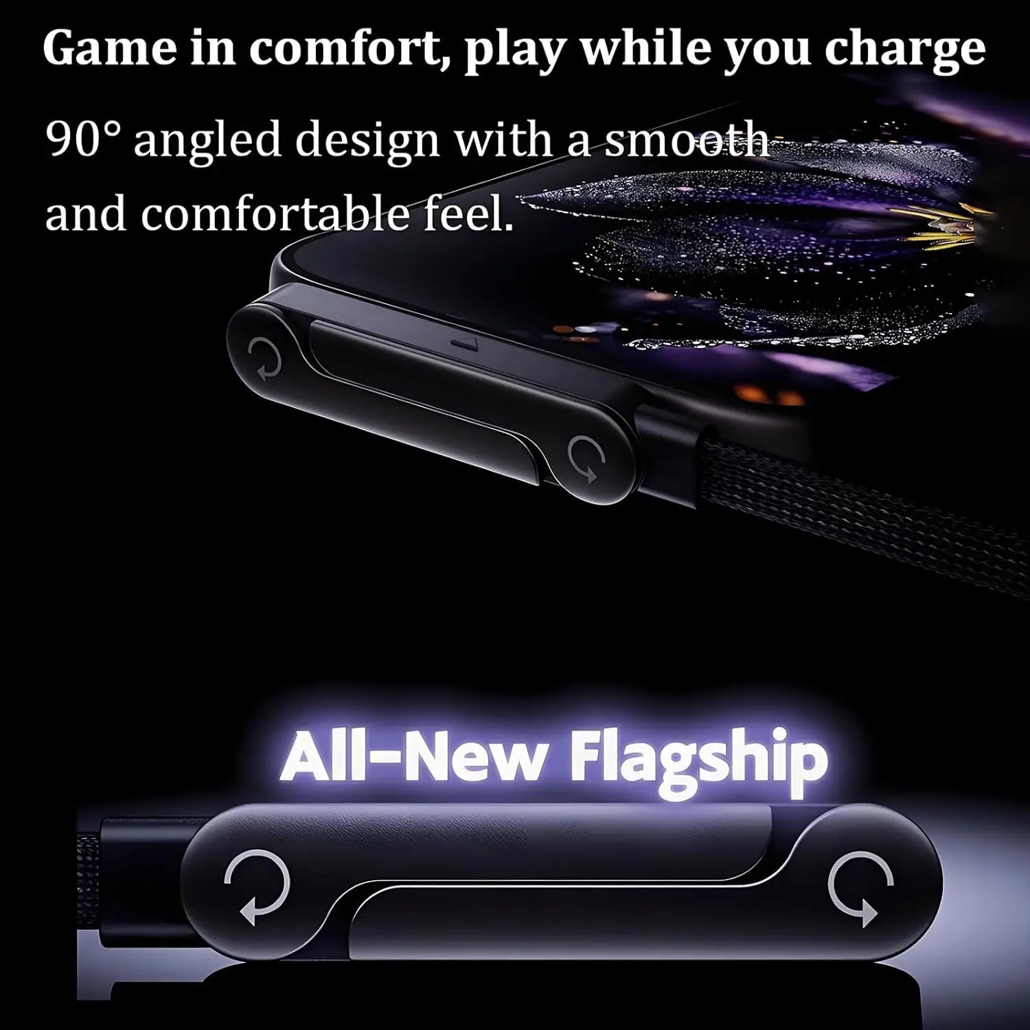 2-in-1 Invisible Stand Charging Cable Multi Charger Cord with Type C Multi-Angle Adjustable Stand 240W Fast Charging