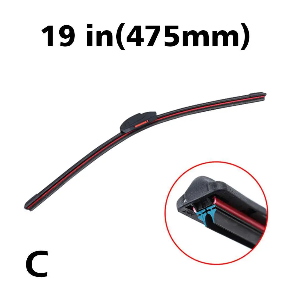 Car Windshield Wiper Blades Universal Water Repellent Wiper Blades Soft Double Layer Rubber Frameless Bracketless Car Wipers