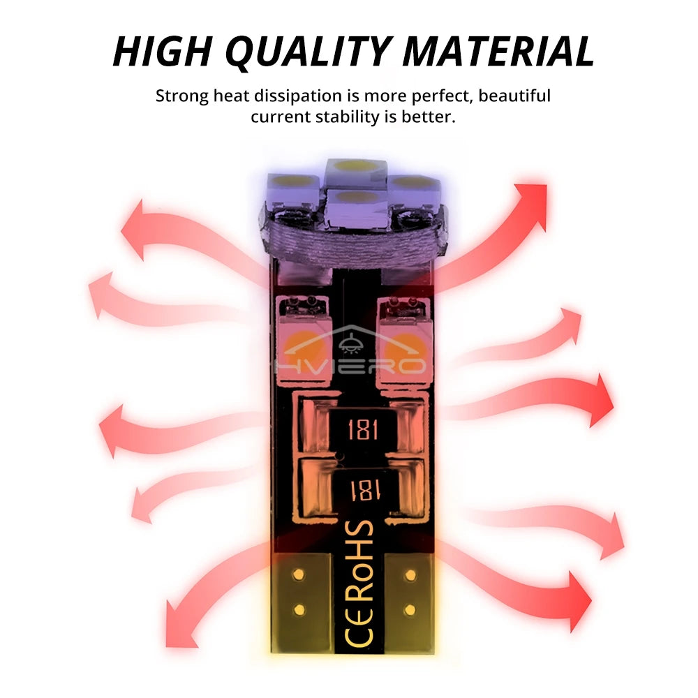 20/50/100X Car Led Canbus White T10 194 W5W Turn Signal No Error Free Interior Reading Light Tail Bulb Backup Parking Lamp