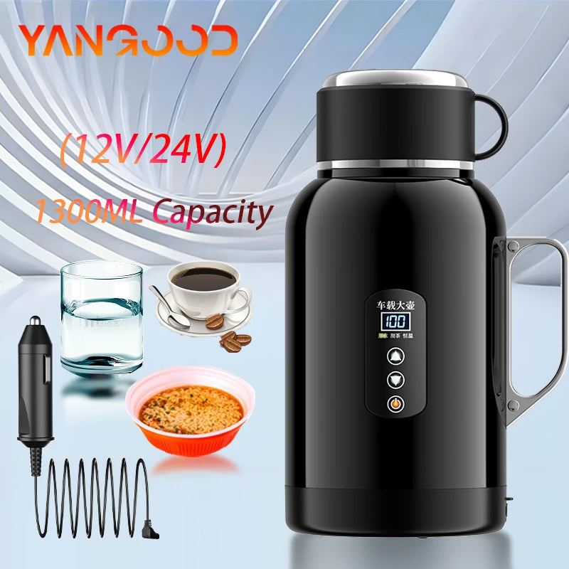 Car Mounted Kettle 2025 New 12V24V Universal Heating And Insulation Integrated Car Essential Stainless Steel 304 Electric Kettle
