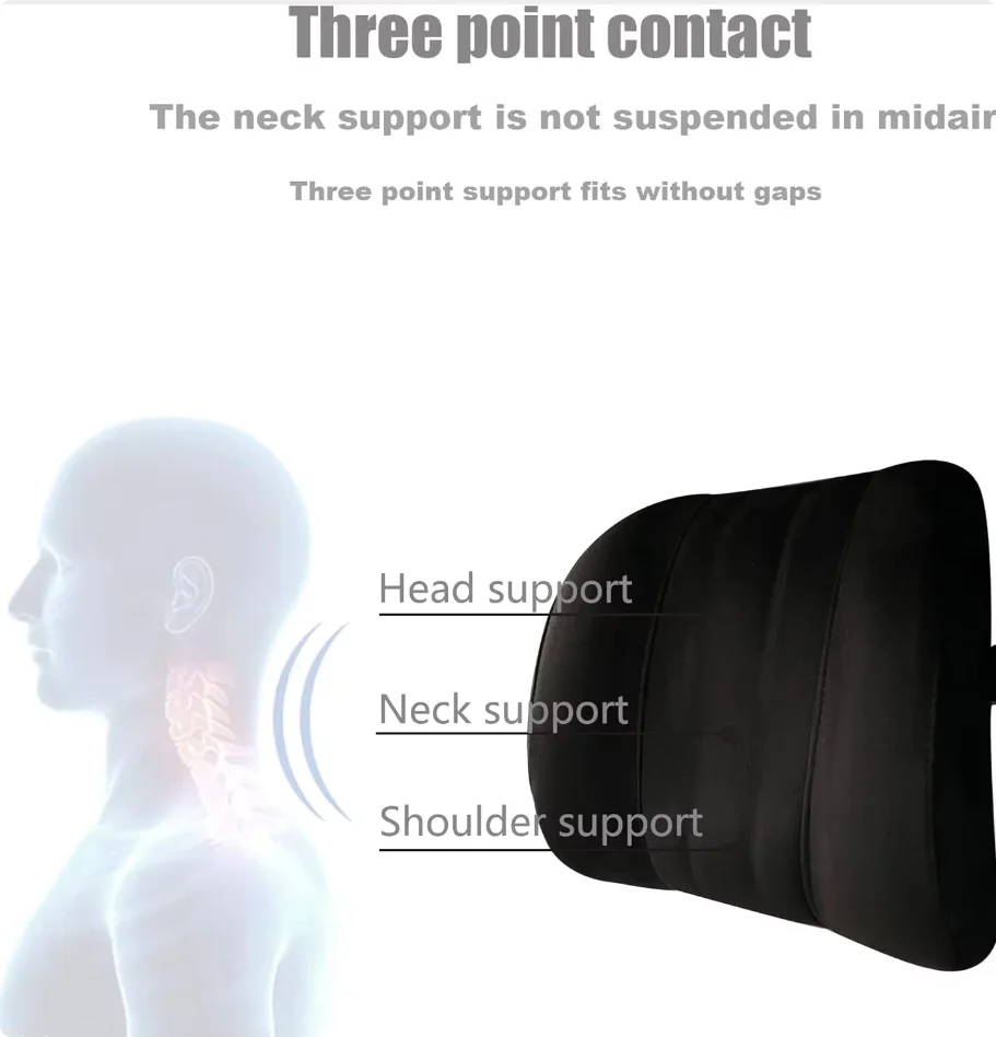 Memory Foam Car Neck Pillow With Washable Pillow Case Provides Comfortable Neck Support For Driving And Traveling