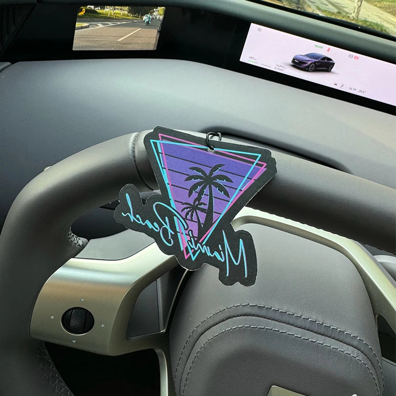 Miami Beach Bahamian Sea Breeze Scent (Romantic Flavor) Car Air Freshener, Wardrobe Air Freshener, Perfume, Rearview Mirror Decoration, Car Accessories Interior Pendant, Natural Fragrance Purifies the Air, Cartoon Toilet Sach