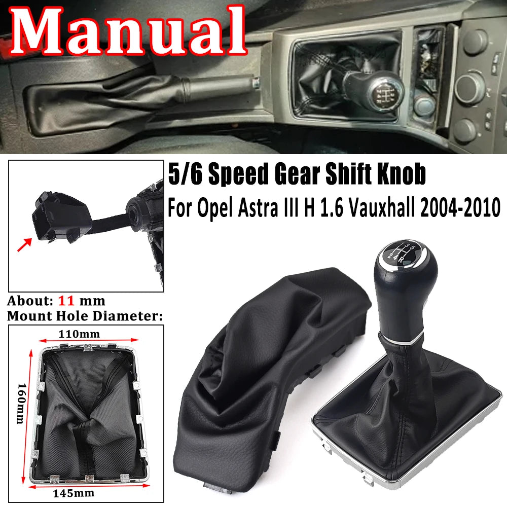 Gearbox Handles Gear Shift Knob Lever Shifter 5 6 Speed For AUXHALL OPEL ASTRA III H 1.6 2004 2005 2006 2007 2008 2009 2010