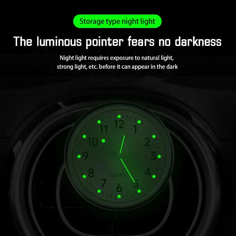 Car Dashboard Clock Mini Quartz Clock with Night Light Specific Models Universal Car Accessory