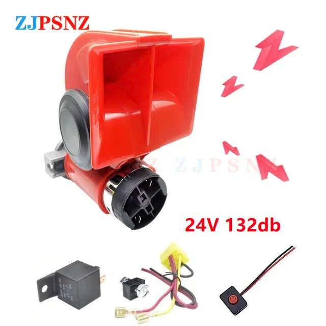 12V 24V Dual Tone Horn Kits Snail Air Horn Waterproof Auto Twin Dual Tone Compact Horn For Car Auto Motorcycle 132db Super Loud