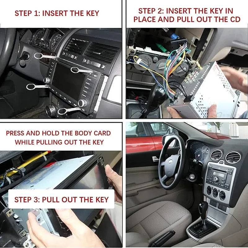 4Pcs Car Radio Removal Tool Stereo Extractor Key Release Pin Head Unit Audio Install Tool For VW Audi Ford Mercedes Benz Skoda