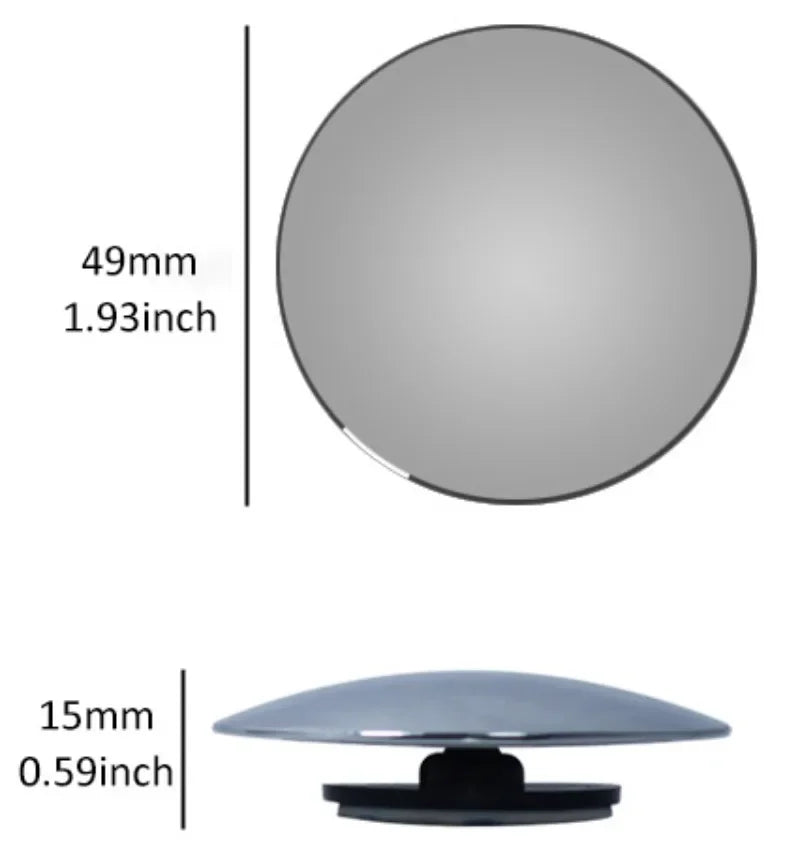 2PCS Round Frame Convex Blind Spot Mirror Safety Driving Wide-angle 360 Degree Adjustable Clear Rearview Mirror Car Accessories