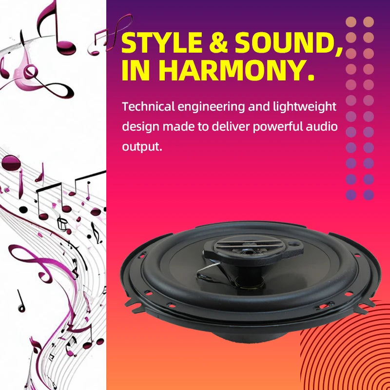 2pcs 6 Inch 320W 3 Way Universal Car Coaxial Car Music Stereo Full Range Hi-Fi for Car Truck Door Speakers Surround Sound System