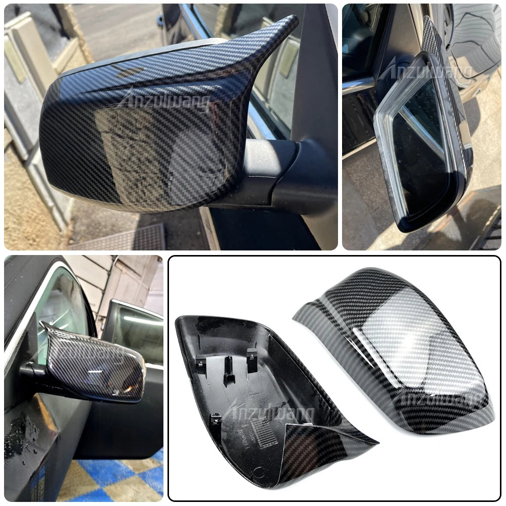 2PCS Car Rearview Side Mirror Cover Caps For BMW E60 E61 2003-2008 M Style Replacement Side Mirror Cover Caps